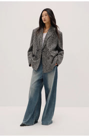 "Long Night Meteor" Limited Edition Italian Imported Yarn Fashionable Chanel Style Tweed Suit Jacket