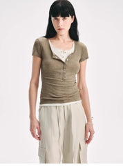 Multi-collar Slim Fit Tencel Wool Short/Long Sleeve Knitted Bottoming T-Shirt"Pure Fashion"