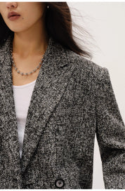 "Long Night Meteor" Limited Edition Italian Imported Yarn Fashionable Chanel Style Tweed Suit Jacket