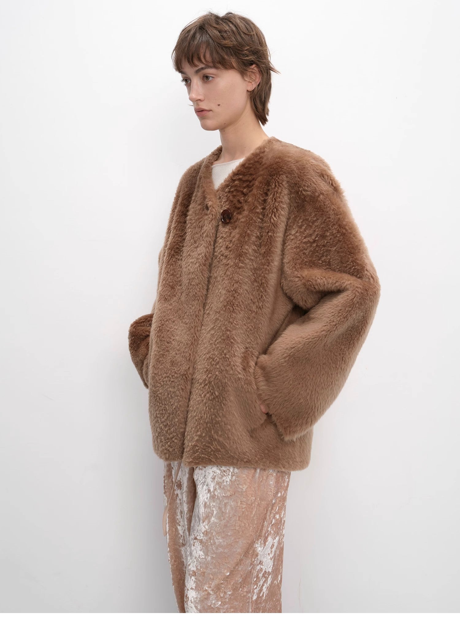 "Urban Home" Imported Merino Wool Fur Sheepskin Jacket for Women