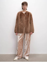 "Urban Home" Imported Merino Wool Fur Sheepskin Jacket for Women