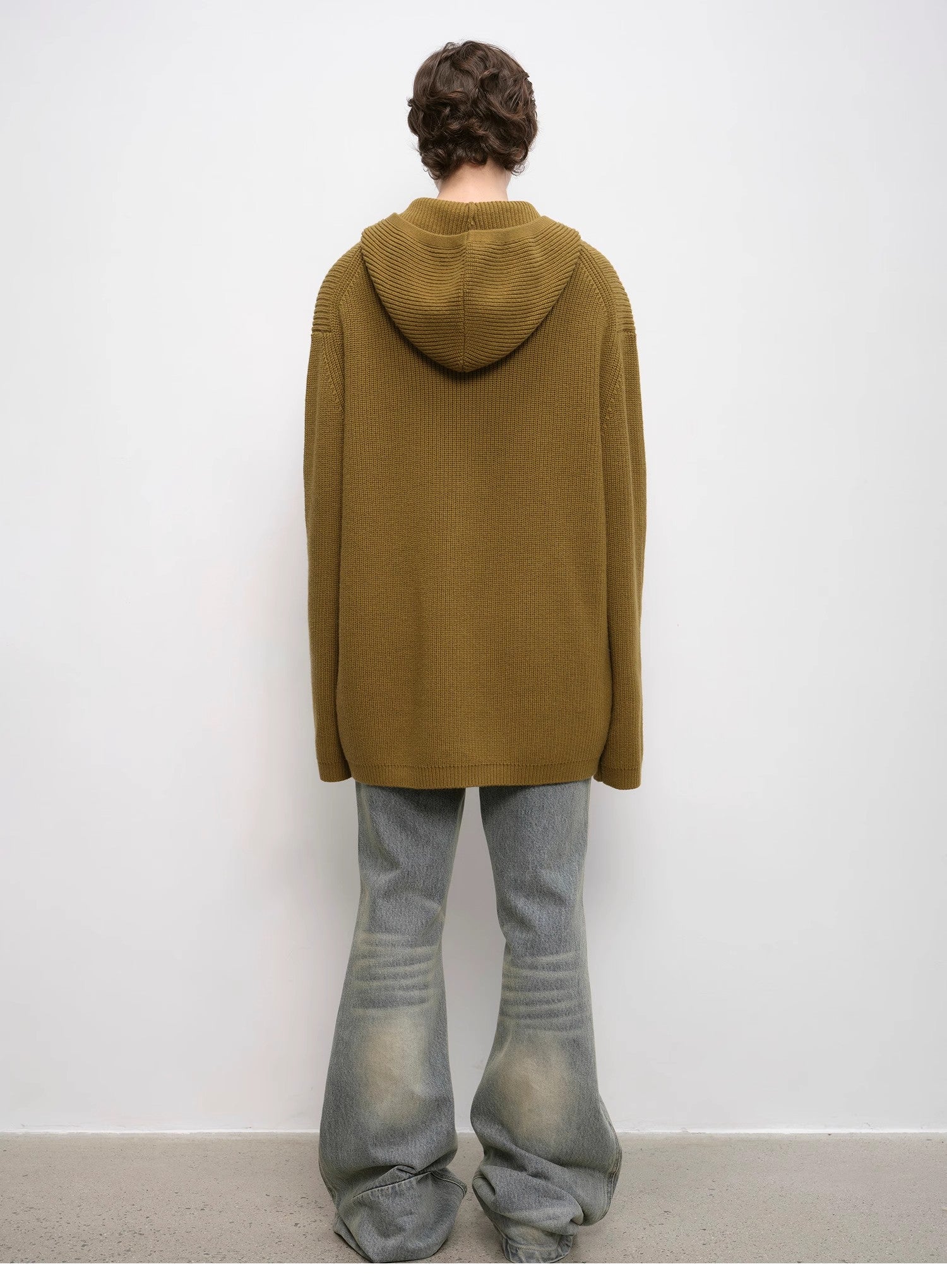 "Autumn Ticket" Simple and versatile Zhongding 30s wool blend hoodie zipper round neck sweater