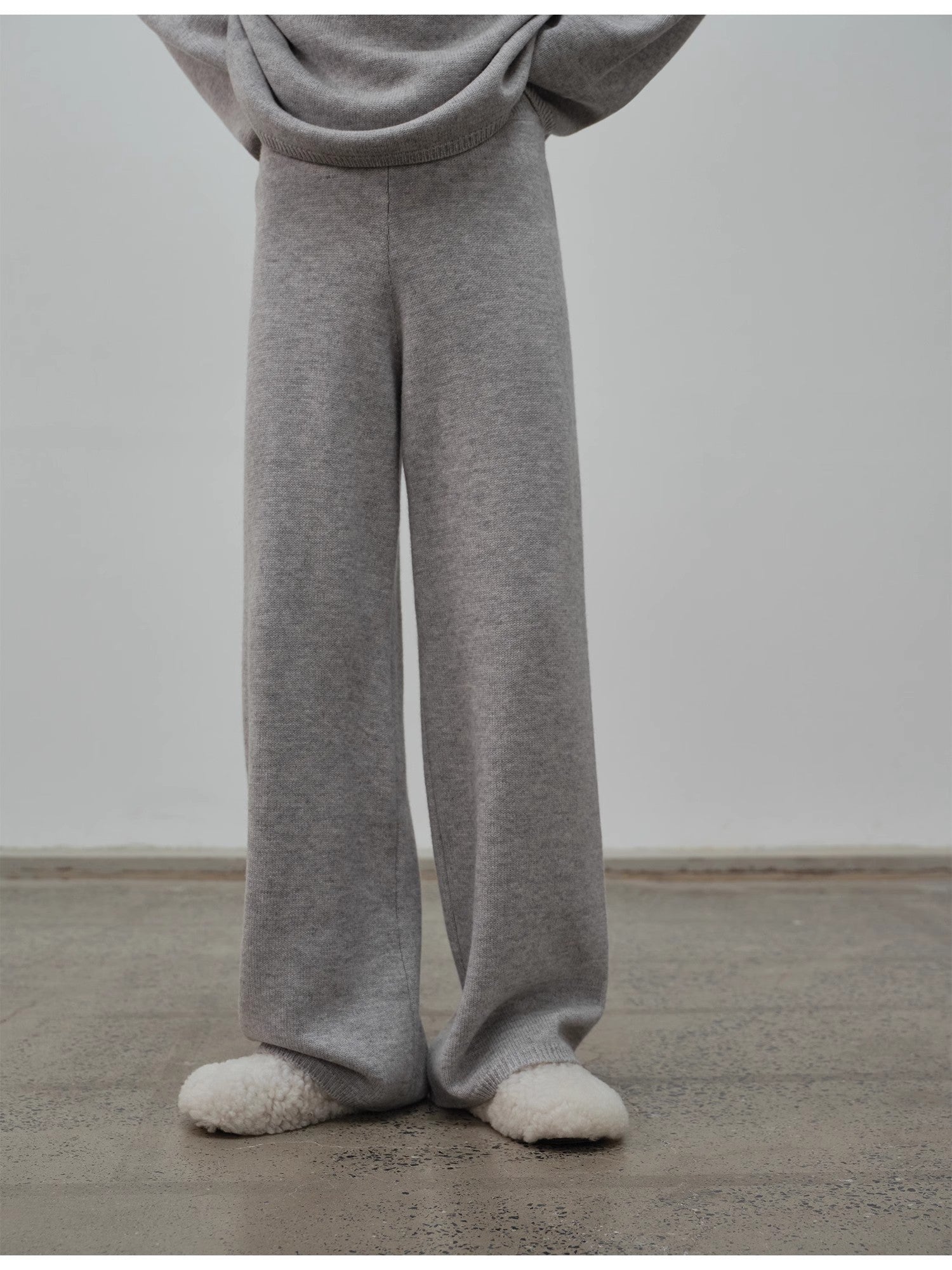 "A Taste of the Wilderness" Slim-fitting wool knitted casual pants for women, straight-leg pants with a lazy feel