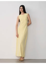 "Island Letters" Limited Edition Baslan Merino Wool Extra Long Sleeveless Lazy Knit Dress