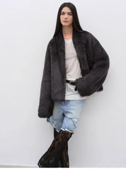 Practical Wearism Casual Urban Drop Shoulder Stand Collar Tuscan Sheepskin