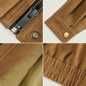 Suede top-grain sheepskin lapel genuine leather jacket