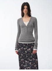 Multi-collar Slim Fit Tencel Wool Short/Long Sleeve Knitted Bottoming T-Shirt"Pure Fashion"