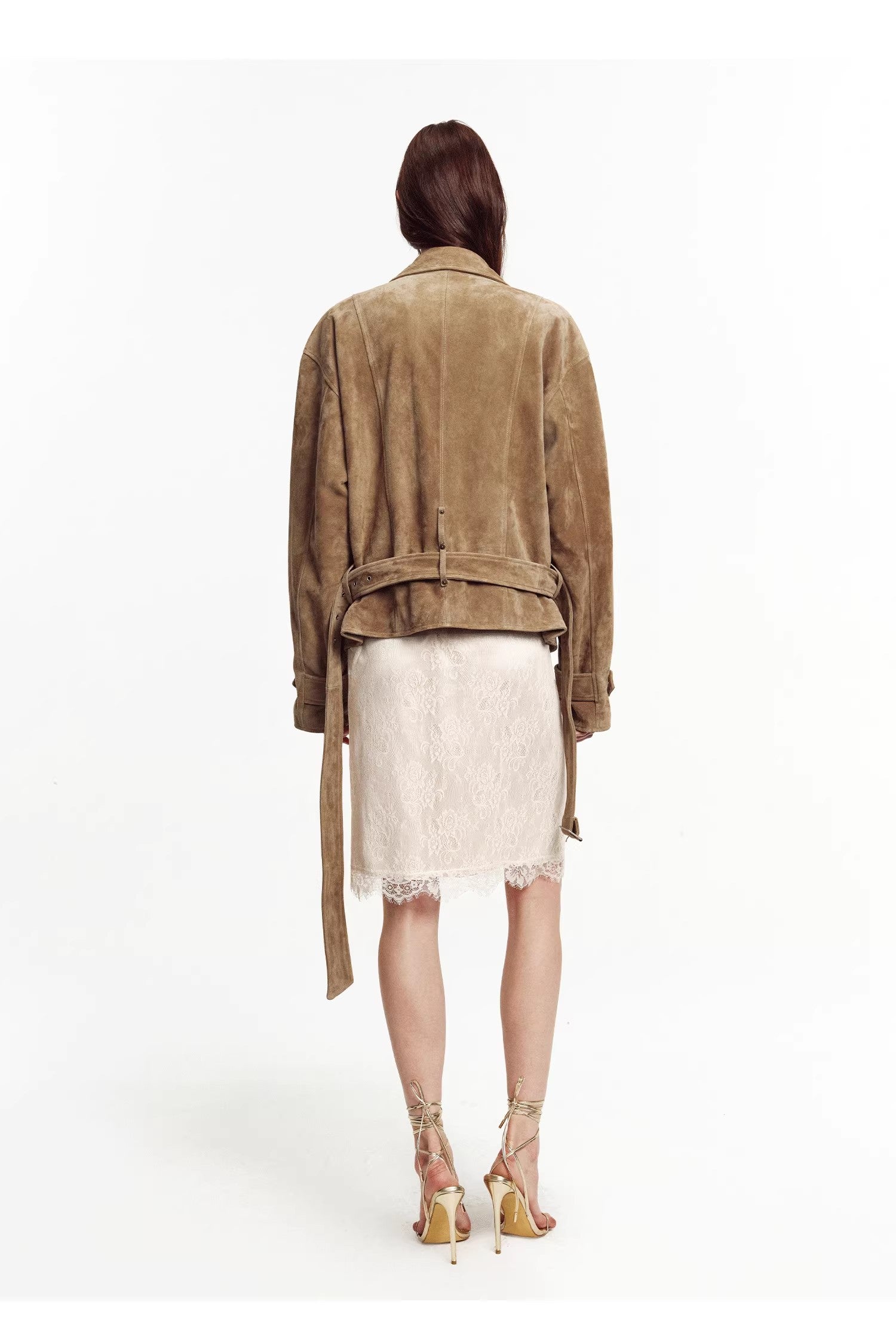 Firelady Fur Women's Sheepskin Motorcycle Jacket - Cinched Waist Biker Coat "Modern Times"