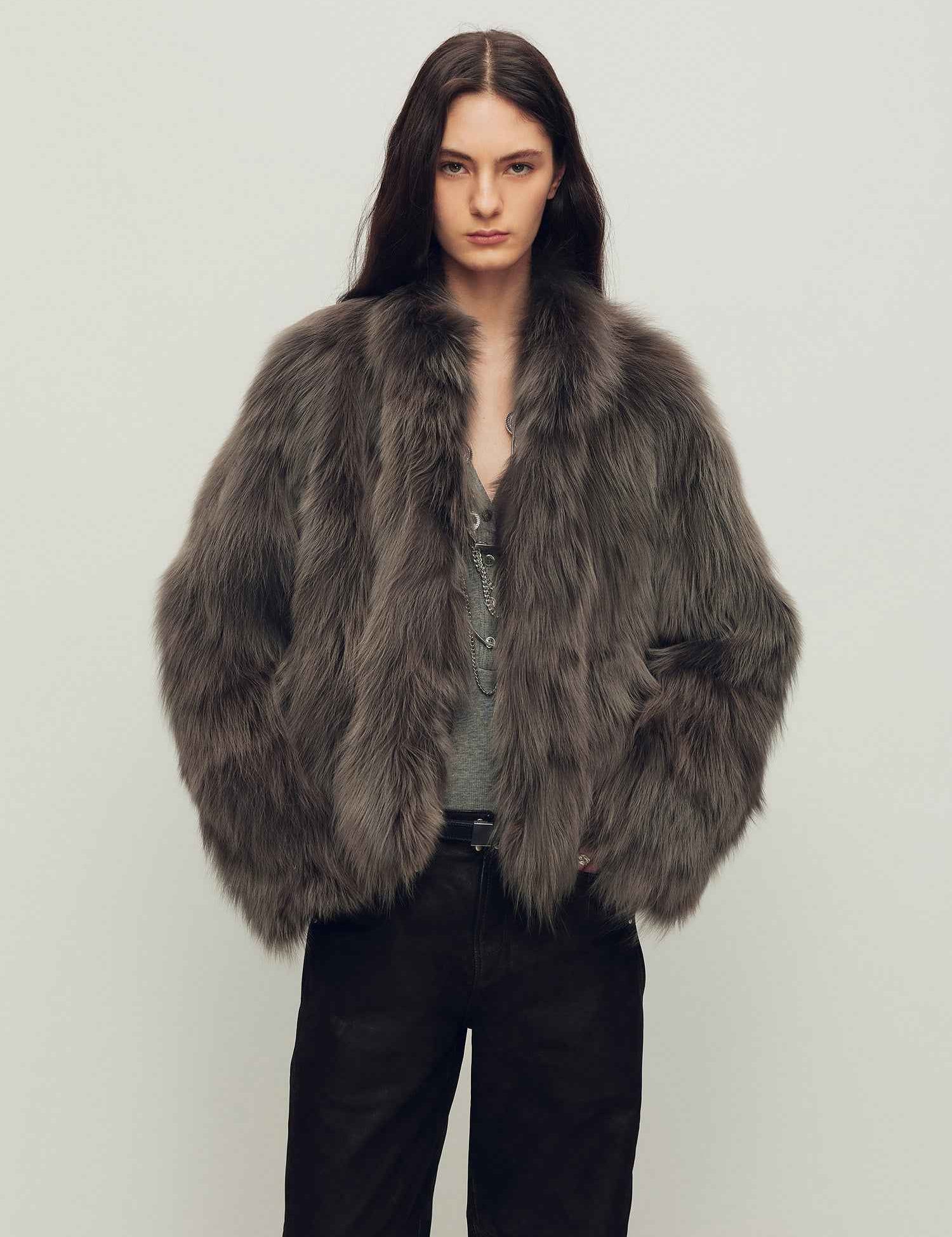 Firelady Fur Women's SAGAFURS Fox Fur Coat - Stand Collar Short Jacket 'Grace Champs-Élysées'
