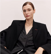 THE ARTM Women's Oversized Blazer Suit Set - Wide Shoulder Wool Jacket with Vest