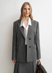 THE ARTM Women's Wool Suit Set - Fitted Blazer & A-Line Skirt