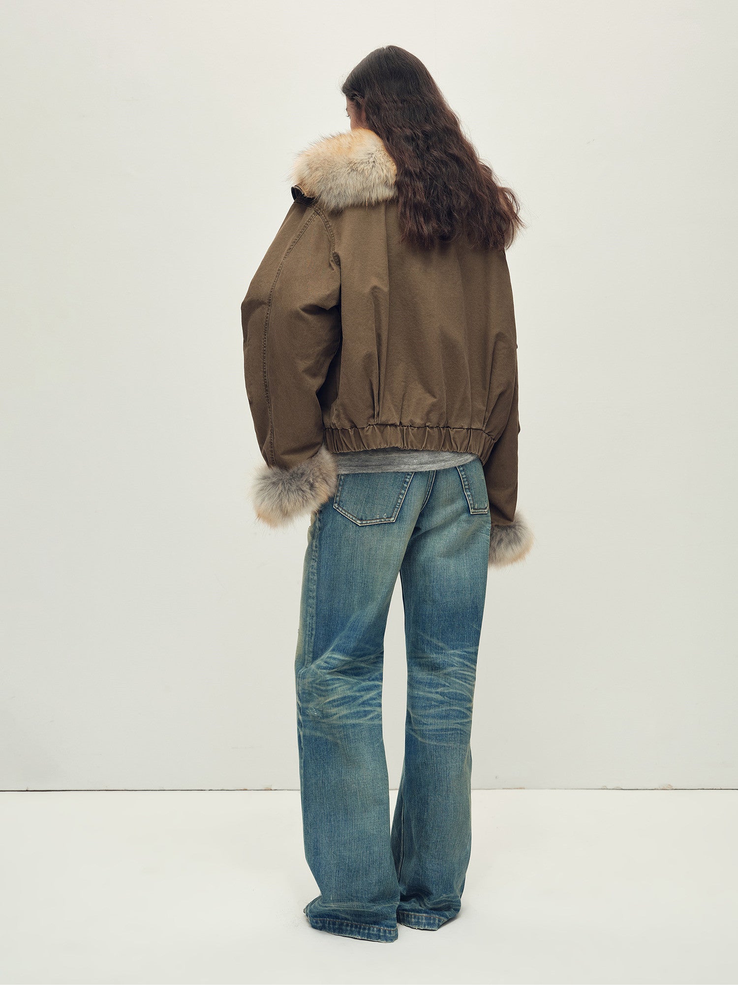 Firelady Fur Women‘s Cropped  Fur Parka with Raccoon Fur Trim & 90% Goose Down | Multi-Pocket Utility Style “Nordic Woods”