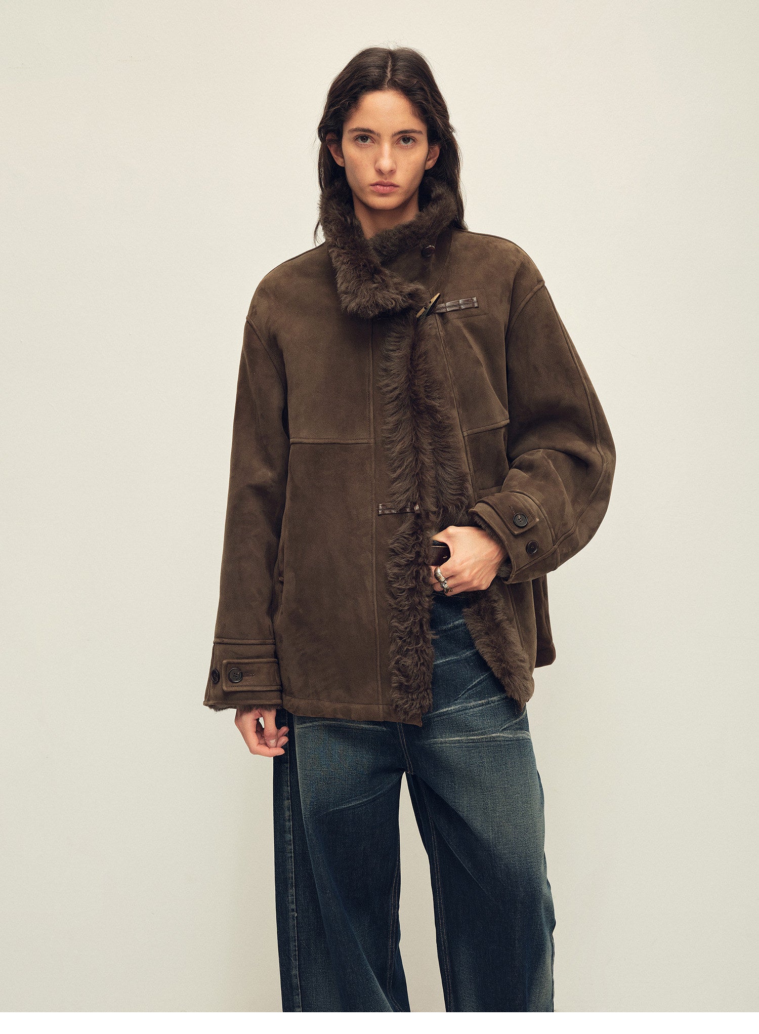 Firelady Fur Women‘s Shearling Jacket with Italian Tuscan Curly Wool Suede Collar“Glam Belle”