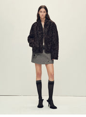 Firelady Fur Women‘s Shearling  Coat | Rippled Waterwave Pattern, Rare Lake Lamb“Mole Manor”