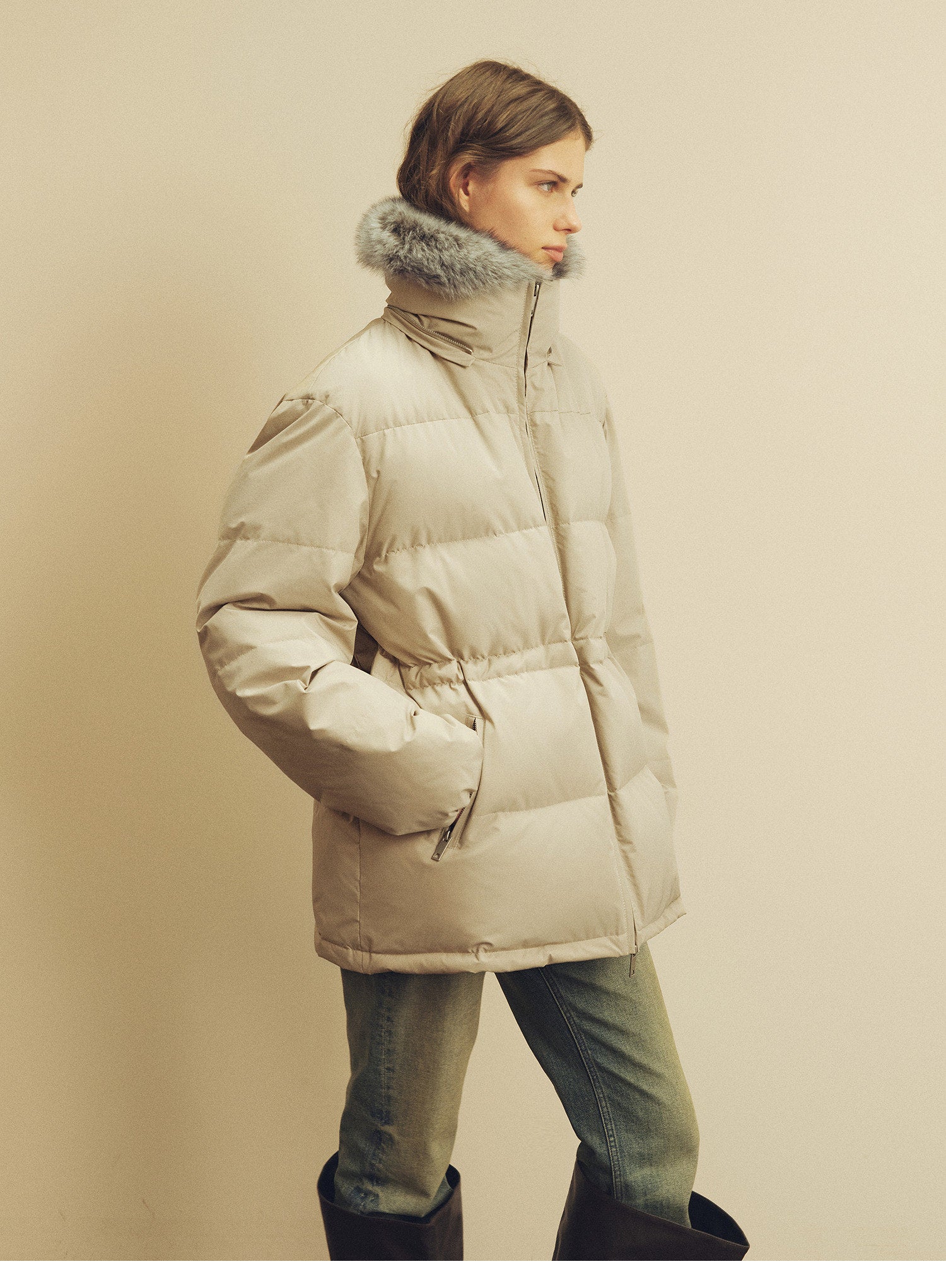 Firelady Fur Women's Fur-Trim Down Parka | Detachable Fox Fur Hood & 90% White Goose Down Fill“Frost Wild”