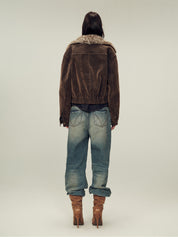 Firelady Fur Women's genuine Fur Denim Parka | Detachable Fur Collar & 90% White Goose Down Fill“Wander Free”