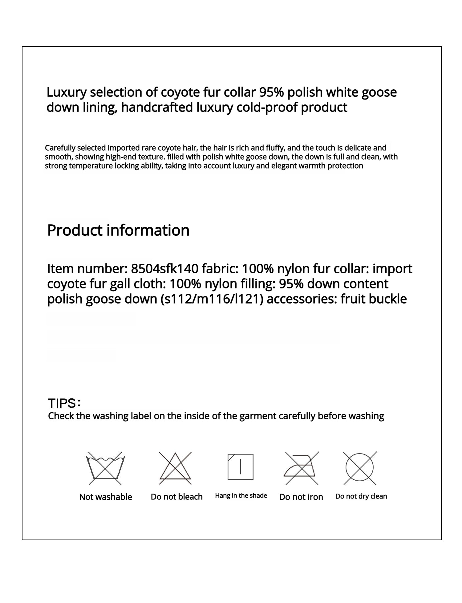 Fireladyfur Women’s Down Parka with Detachable Real Wolf Fur Trim Polish White Goose Down “Glacier Parka”