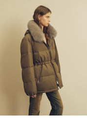 Firelady Fur Women's Fur-Trim Down Parka | Detachable Fox Fur Hood & 90% White Goose Down Fill“Frost Wild”