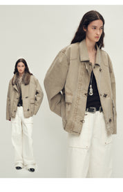 Firelady Fur Women's Goose Down Fur Parka with Detachable Raccoon Fur Hood“Hearthside Simmer”