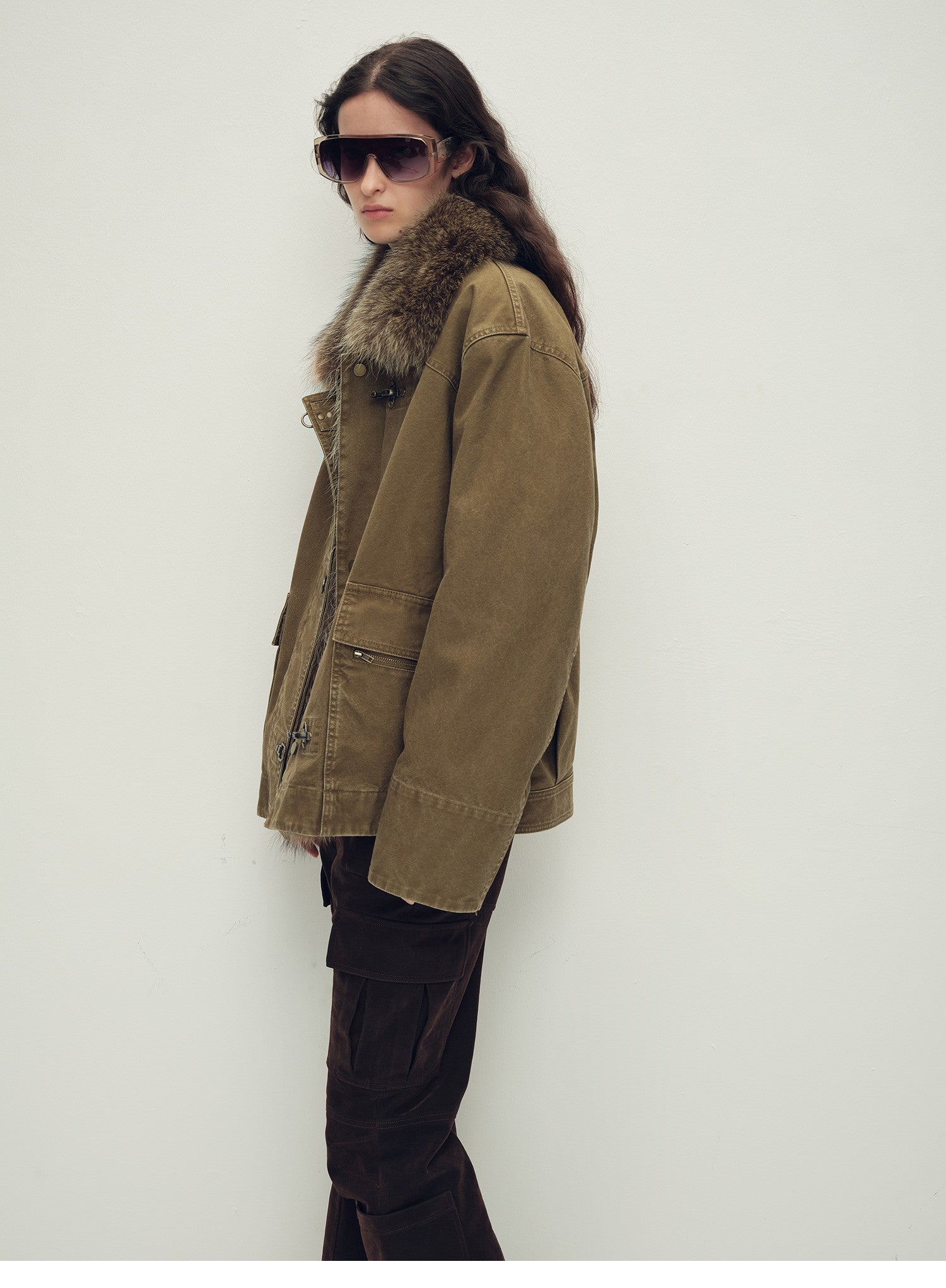 Firelady Fur Women's Goose Down Fur Parka with Detachable Raccoon Fur Hood“Hearthside Simmer”