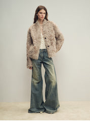 Firelady Fur Women‘s Shearling  Coat | Rippled Waterwave Pattern, Rare Lake Lamb“Mole Manor”