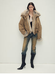 Firelady Fur Women‘s Cropped  Fur Parka with Raccoon Fur Trim & 90% Goose Down | Multi-Pocket Utility Style “Nordic Woods”