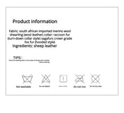 Firelady Fur Women's Merino Shearling Coat | Layered Patch-Dyed Raccoon Fur Collar“Hokkaido Melody”