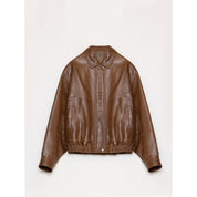 Fashionable Luke imported waxed sheep leather jacket retro workwear elastic jacket