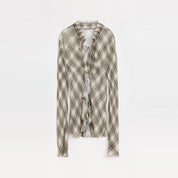 "Fashion Archive" Retro Plaid Light Gauze Cool Slim Shirt