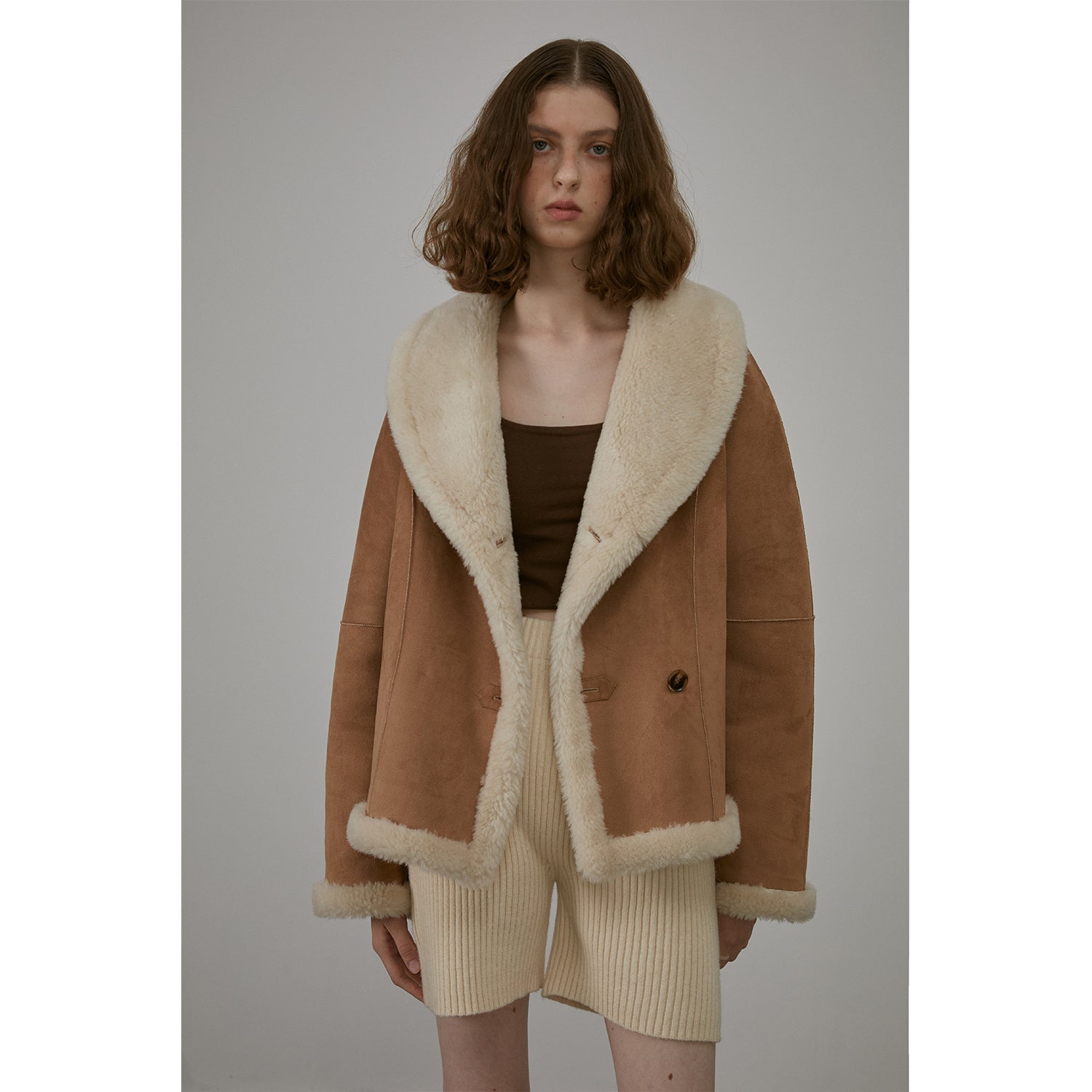 Bella Poetry Reversible Shearling Short Jacket