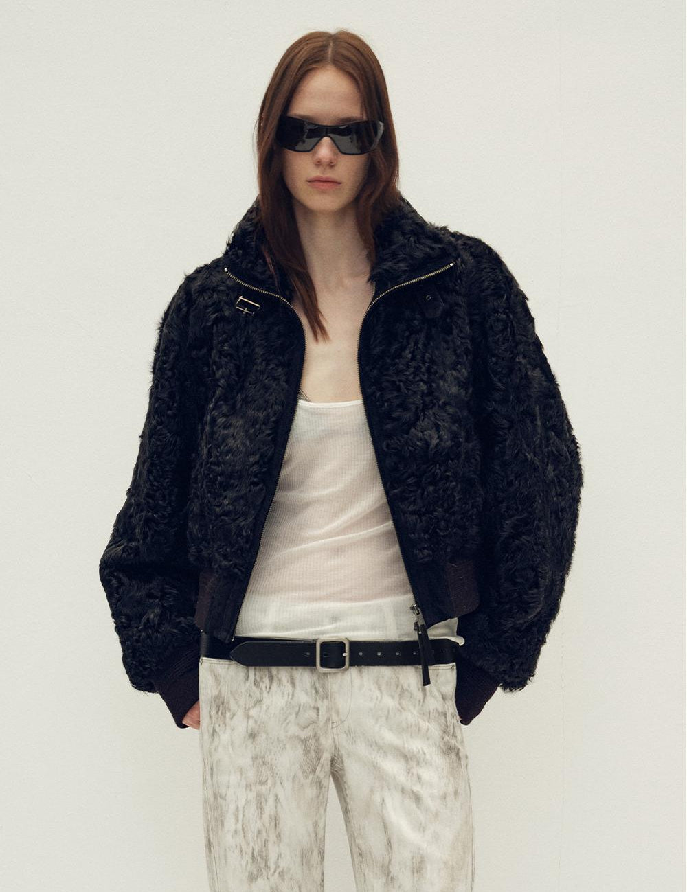 Casual stand-up collar jacket-style fluffy sheep curly hair fashionable short  bomber coat"Curly Story"