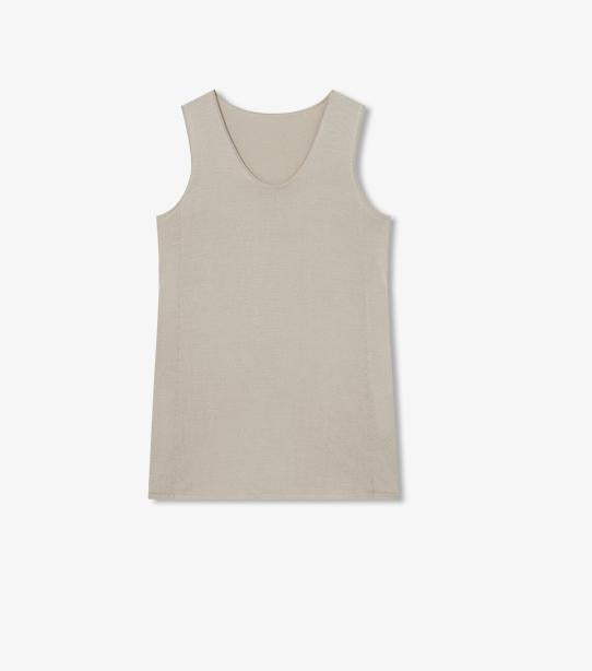 20NM ultra-fine high-quality silk, smooth and elegant U-neck straight knitted vest T