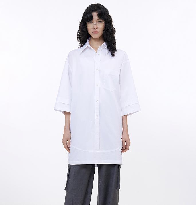 Workplace Siren Style College Style Silhouette Splicing Fashion Design Pullover Shirt