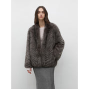 "Polar Night Star" imported sagafurs fox fur coat whole fox fur coat