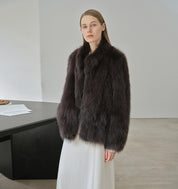 "Long Nocturne" imported fox fur retro short coat for women