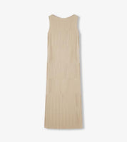 Original design handmade pleated straight sleeveless boat neck dress