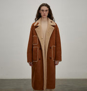 Christmas Elk Reversible Long Shearling Jacket