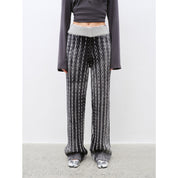 "Winter Date" fashionable slim silhouette permeation printing and dyeing process loose knitted straight pants