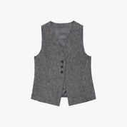"Old Money Space" Linen draped vest and straight trousers suit