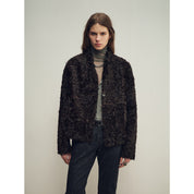 Firelady Fur Women‘s Shearling  Coat | Rippled Waterwave Pattern, Rare Lake Lamb“Mole Manor”