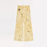 Retro Ink-Splashed Silk Flared Casual Pants "Gilded Age"