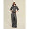 Textured Fine Wool Four-Button Wide-Leg Trousers"Urban Film ”