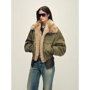 Firelady Fur Women's Multi-Color Fur Collar Parka - Pilot Jacket Style "Serene Heat Island"