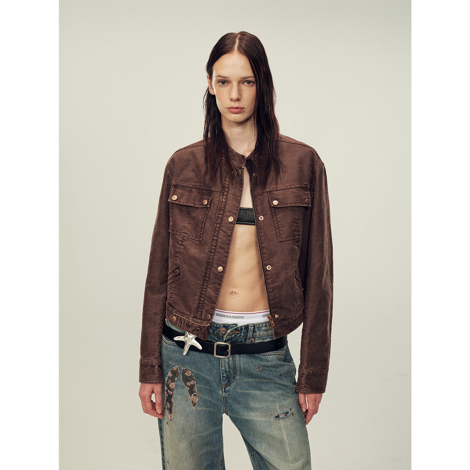 Firelady Fur Women's Vintage Workwear Jacket - Wide Shoulder Inverted Trapezoid Short Coat "Modern Call"