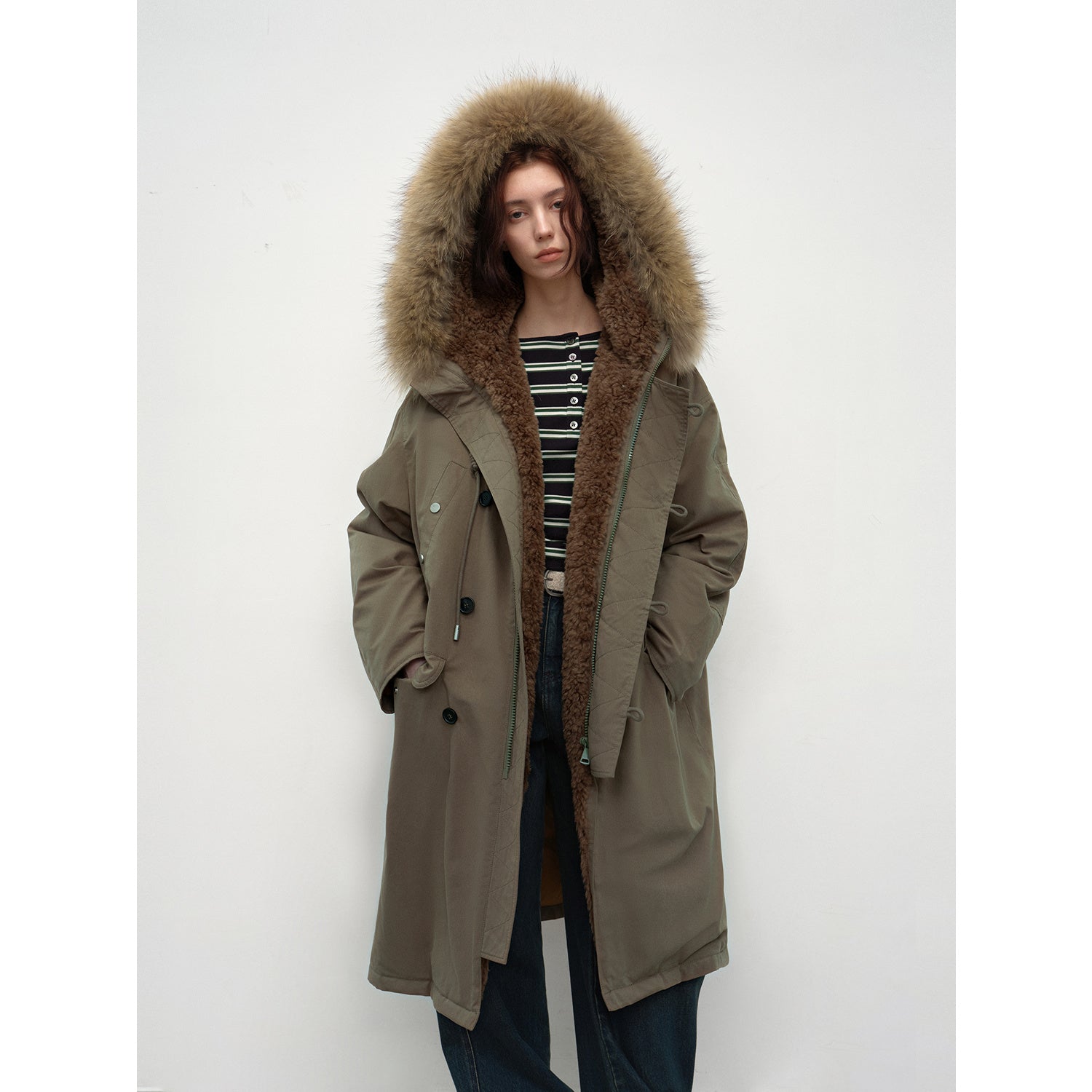 “Manchester City Old Stories II”shearling lining long raccoon fur collar 90 duck down parka