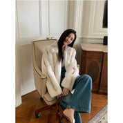 Alice Honey Imported Rex Rabbit Fur Coat