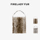 Firelady Fur [FF×JW Collaboration] Rabbit Fur and Zebra Print Denim Fur Bag