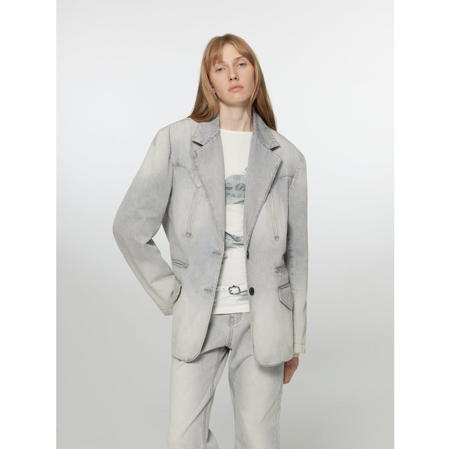 Discover Denim Heavy Washed Loose Fit Denim Jacket
