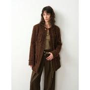 "Sophisticated Lady" Italian Imported Haute Couture Tailored Tweed Jacket with Gold Buttons for Women