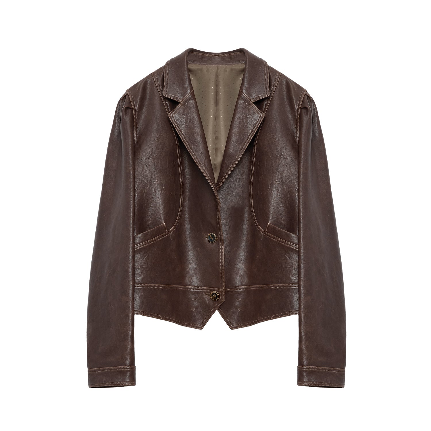 New Zealand imported waxed sheepskin distressed short leather jacket "Vintage Old Stories"